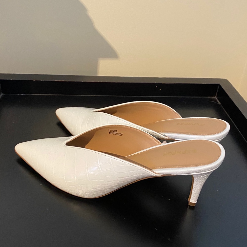 White med size heels
